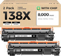 138X Toner Cartridge 2-Black with chip High Yield Replacement for HP 138X W1380X 138A W1380A Compatible with HP LaserJet Pro 3001dw 3001fdw MFP 3101fdw Printer Ink 3001dwe 3001fdwe 3101fdwe All-in-One