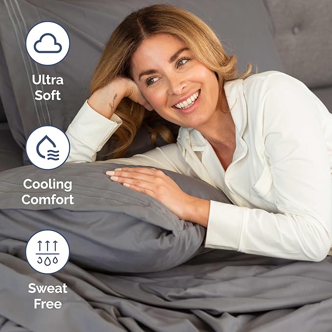Full XL Bed Sheets - Extra Long Extended Full Sheet – Luxurious, Easy-Fit Sheet Set - Fits between 8” to 16" Deep Pockets, 54" x 80" for Full XL Mattresses - Ideal for Extra Long Full Beds