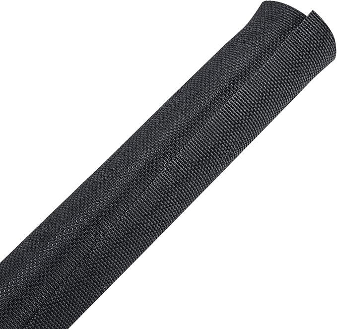 Sonoreboom Split-Sleeves Black Wire Loom Tubing - Flexible, Wear-Resistant Cord Management Cover for Car/Office/Home Harness (1" - 36 Feet)