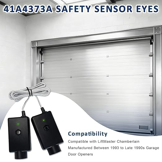 NLDZGA 41A4373A Garage Door Safety Sensor Compatible with Chamberlain Manufactured Between 1993 to Late 1990s Garage Door Openers,Safety Sensors Beam Eyes with Bracket