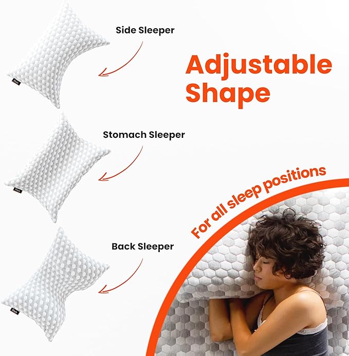 Layla Sleep Adjustable Fill Kapok Pillow, 2pack of The Luxurious Cooling Pillow, King, Supportive for Head and Neck, Fully Adjustable, Natural Material That is Light and Airy.