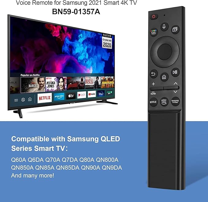 Universal Replacement Remote BN59-01357A fit for All Samsung Smart TVs Compatible with All Samsung QLED Series Smart TV [No Voice Function]