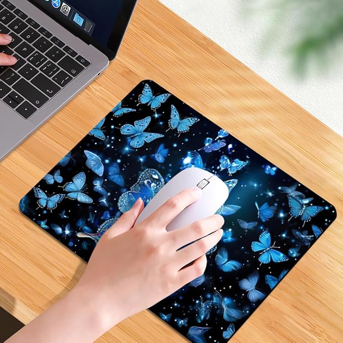 Blue Crystal Square Mouse pad, Texture, Waterproof, Anti Slip Rubber Base, Computer Mouse pad, Laptop Mouse pad