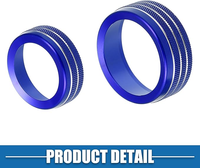 A ABSOPRO Car Air Conditioner Knobs Decals AC Radio Switch Knob Cover for Dodge Durango 2014-2020 for Jeep Cherokee Grand Cherokee 2014-2021 Blue (Set of 3)