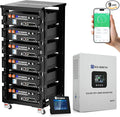 ECO-WORTHY Home Power Station Backup Power,30720Wh LiFePO4 Battery Support Communication、Bluetooth and WiFi,AC 5000W Inverter,Battery Monitor,for Home Backup,Emergency,Solar System Components