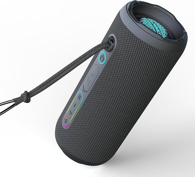 YOLOEMOT Portable Speaker Bluetooth, Powerful Deep Bass, Wireless Stereo Pairing, IPX7 Waterproof Dustproof,12H Playtime, Portable Outdoor Speaker for Travel, Sport, Party, Biking (Black)