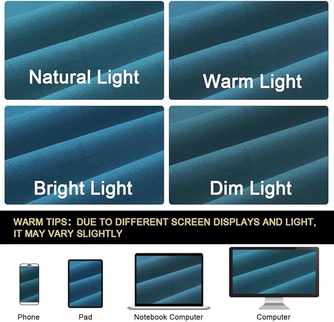 PrinceDeco Blackout Curtains 63 Inch Length Linen Textured 100% Thermal Insulated Curtains with White Liner for Bedroom Sun Blocking Linen Curtains for Living Room, W52 x L63, Set of 2, Blue Sapphire