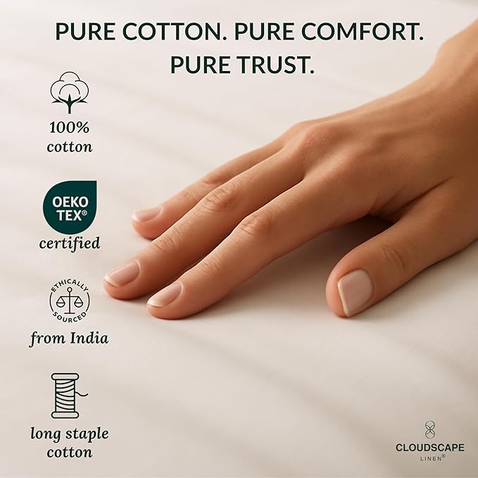Cloud Scape Linen 100% Egyptian Cotton Split King Sheet Set for Adjustable Bed,400 Thread Count, 5 Pcs Bedding Set, Soft, Breathable and Durable, Deep Pockets up to 17, White