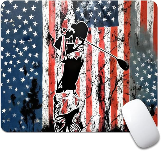 Golf Flag Square Mouse pad, Texture, Waterproof, Anti Slip Rubber Base, Computer Mouse pad, Laptop Mouse pad