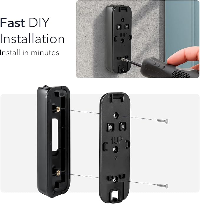 Wasserstein Horizontal Adjustable Angle Mount & Wall Plate Compatible with Blink Video Doorbell (1st Gen & 2nd Gen) - 35° to 55° Adjustable Wedge Mount for Blink Doorbell Camera (Black)