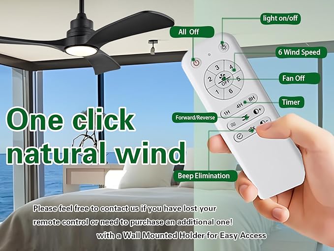 Gaizw Ceiling Fans with Lights, 60 Inch Ceiling Fan with Light and Remote Control, Quiet DC Motor 3 Blade Ceiling Fan for Farmhouse Living Room Bedroom Office Indoor Outdoor(Black Fan)