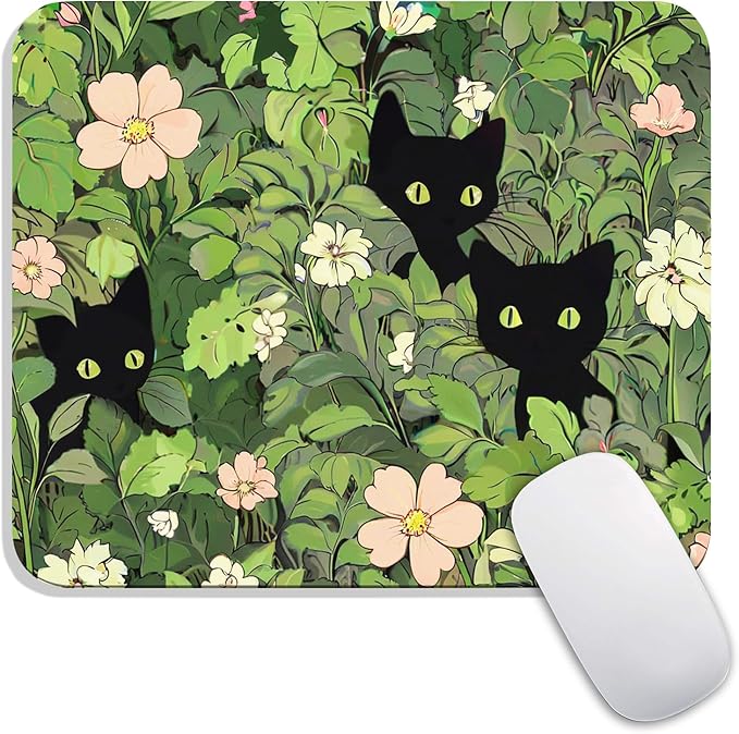 Armanza Square Mouse Pad Cute Cats,Personalized Premium-Textured Custom Mouse Mat Design,Washable Mousepad Lycra Cloth,Non-Slip Rubber Base Computer Mouse Pads for Wireless Mouse