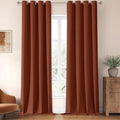 ChrisDowa 100% Blackout Terracotta Solid Curtains 108 Inches Long 2 Panels for Bedroom Living Room,Farmhouse Room Darkening Thermal Insulated Soundproof Grommet Top Window Treatment Drapes,52x108