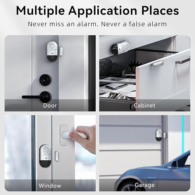Sanjie Door Window Alarms - 5 Pack,125dB,Volume Control,Window Door Open Alarm Sensors for Kids Safety/Dementia/Pool,Wireless Sensors Keep Your Home Security,Easy to Install,Long Battery Life