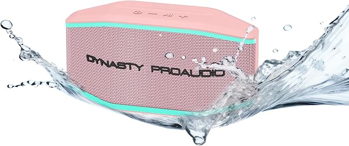 DYNASTY PROAUDIO SB-108 Portable Bluetooth 5.3 Speaker with IPX7 Waterproof, Wireless Stereo Pairing, Enhanced Immersive Bass, Supports for AUX/TF-Card, for Outdoor, Camping and Travel (Pink)