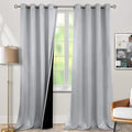 BGment 100% Blackout Curtains 108 Inch Long 2 Panles Set, Thermal Insulated Total Light Locking Soundproof Grommet Curtains & Drapes for Living Room with Black Liner, 52 Inch Wide Each, Light Grey