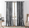 SMILETIME Grey Crushed Velvet Curtains 52x108 inch Luxurious Thermal Insulated Soundproof Drapes for Living Room Bedroom Office Soft and Durable Light-Filtering Window Treatments, 2 Panels