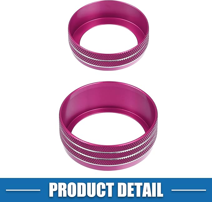A ABSOPRO Car Air Conditioner Knobs Decals AC Radio Switch Knob Cover for Dodge Durango 2014-2020 for Jeep Cherokee Grand Cherokee 2014-2021 Pink (Set of 3)