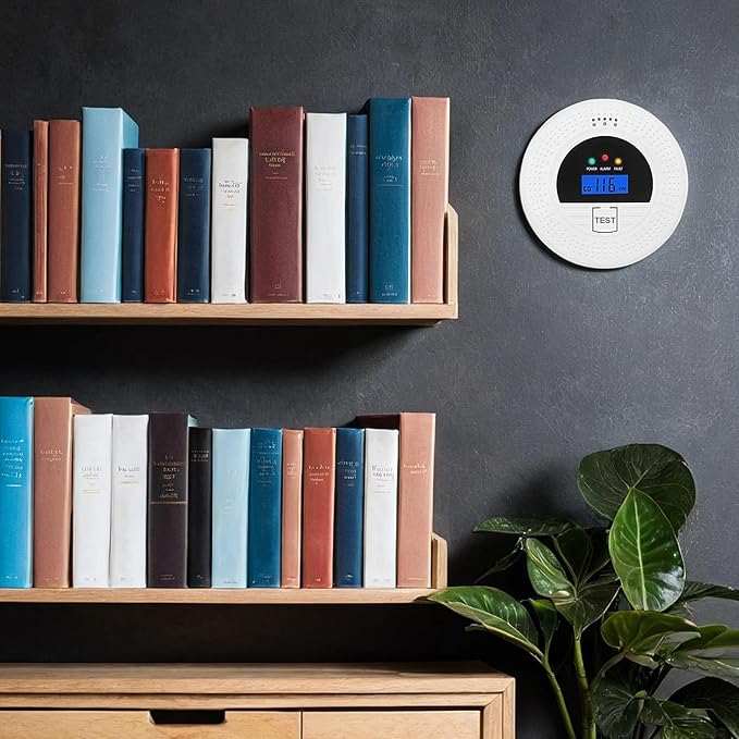 Combination Smoke and CO Detector with Battery Operated, Test Button, LCD Display