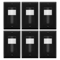 TOPGREENER PIR Motion Sensor Light Switch, Occupancy & Vacancy Motion Sensor Switch, 𝐎𝐩𝐞𝐫𝐚𝐛𝐥𝐞 𝐖𝐢𝐭𝐡𝐨𝐮𝐭 𝐆𝐫𝐨𝐮𝐧𝐝 𝐖𝐢𝐫𝐞, No Neutral Wire, TDOS5-HL-BK-6PCS, Black
