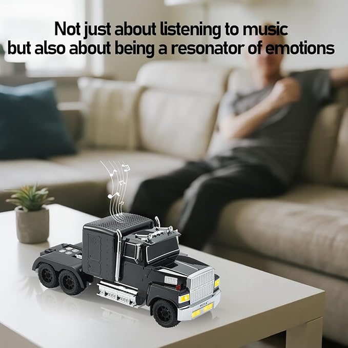 WSTER American Truck Bluetooth Speaker, Retro Car Model，Portable Wireless with HD Stereo Sound, TWS Pairing, USB/TF/AUX Playback, Unique Truck Model Speaker for Home & Outdoor(Black)