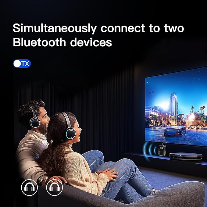 Bluetooth 5.4 Transmitter Receiver, Low-Latency for Gaming/TV/PC/Gym,2-in-1 Dual Mode for 2 Devices,Ideal for Airplane Travel, aptX Adaptive HD Audio, Wear-Resistant Ultra-Ceramic