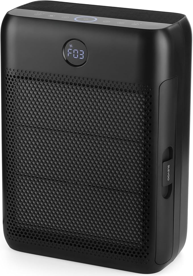 Slevoo Air Purifier for Home Large Room, H13 True HEPA Filter Air Purifiers & 3 × pre-filters for Bedroom,Office,Living Room,Covers Up to 1546 ft²,CADR 300 m³/h (Black)