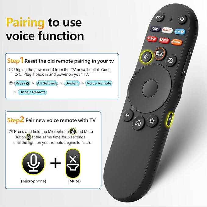 Replacement for VIZIO-Smart-TV-Remote - XRT270 Voice Control Universal for VIZIO SmartCast D/P/M/V-Series FHD 4K Quantum Pro TVs