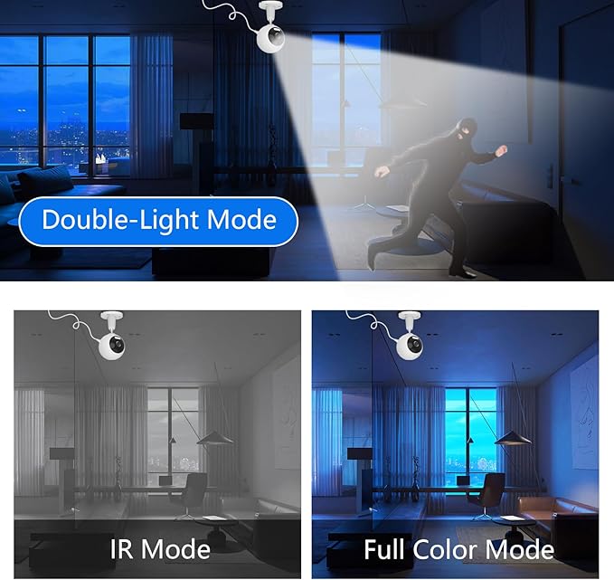 GUOANVISION 5G Cameras for Home Security,3MP Outdoor Indoor Security Camera for Baby/Elder/Dog/Pet/Nanny, WiFi Baby Monitor, 3 Alarm Modes, 3 Night Vision, IP66 Waterproof, 24/7 SD Recording/Cloud