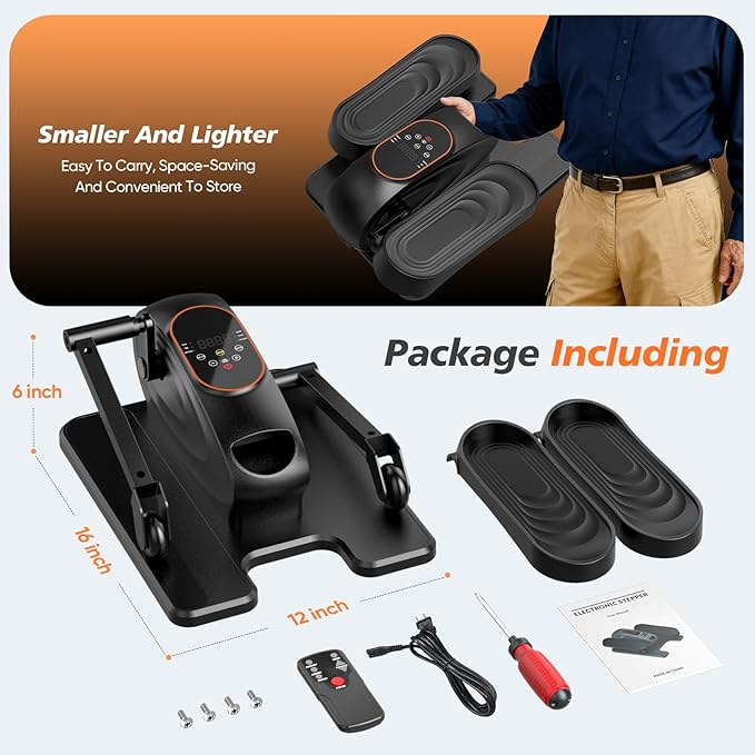 2025 New Under Desk Elliptical Machine,Portable Seated Pedal Exercise Machine for Seniors, 12 Adjustable Speed Elipse Leg Exerciser with Remote Control,Quiet Foot Exercise Machine for Home Office