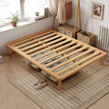 Twin Platform Bed Base - 14 Inch Solid Wood Mattress Foundation with Support Slats and Legs, Twin-Size Rubberwood Simple Bed Frame