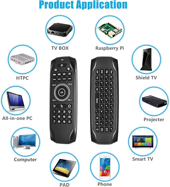 Jectse Voice Remote Control Replacement, Air Remote with 3 Speed Levels Adjustment and LED Indicator for TV Box Computer Smart Television (G7 Version Without Receiver)