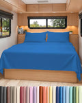 RV Short Queen Sheet Set 60 X 75 - 4 Piece RV Short Queen Bed Sheets - Soft, Breathable & Cooling - Designed for Bunks, Trailers & Campers - Fits 8” to 12" Mattress - Hotel Luxury Bedding - Royal Blue