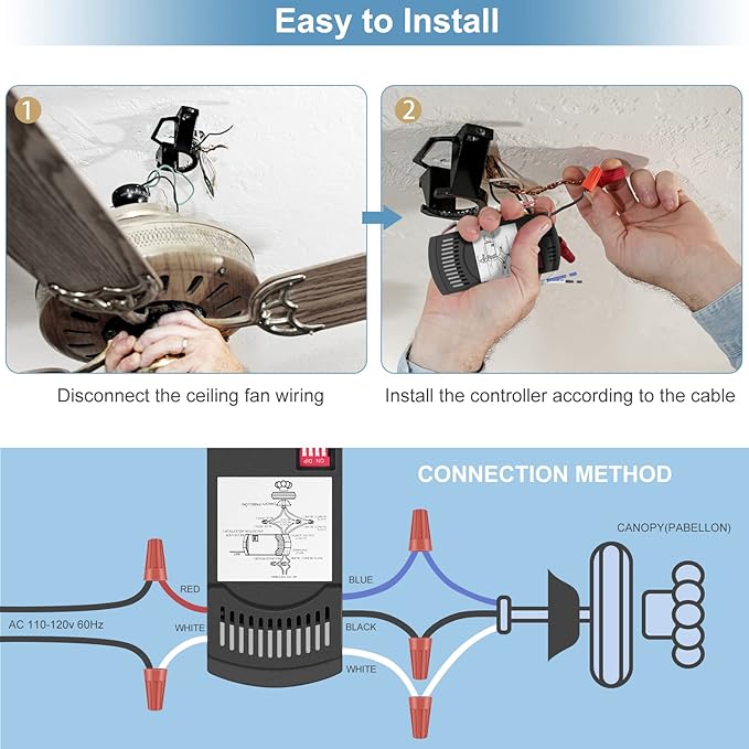 Universal Ceiling Fan Remote Control Kit Dimmable, Replacement for Hampton Bay, Hunter,Allen+Roth Kichler, FAN-28R L3HFAN35T1 FAN-35T1 L3HFAN35T FAN-35T KUJCE9603 UC7202T CHQ7202T