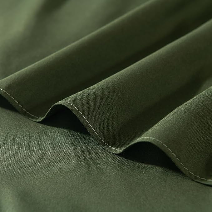TSUTOMI Green Bed Skirt Full Size Ruffled Bed Skirt with Split Corners, Full Bed Skirt 12 Inch Drop, Full Size Bed Skirt Green for Ruffled Bed Skirt with Split Corners, Bed Skirt Full Size
