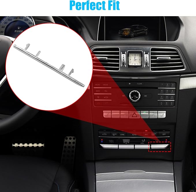 Jaronx Compatible with Mercedes Benz AC Button Trim E Class W212, Air Conditioning Climate Control Button Chrome Trim for E Class W212 E63 AMG E250 E350 E400 E550 2010-2017 (Polished)