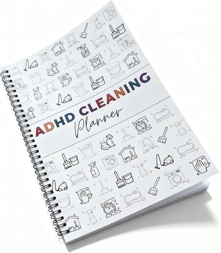 ADHD Cleaning Planner and Organizer, Spiral-Bound Home Management System with Daily, Weekly, Monthly Schedules, Chore Charts, Zone Cleaning Tasks, Laundry Checklist for Adults and Families