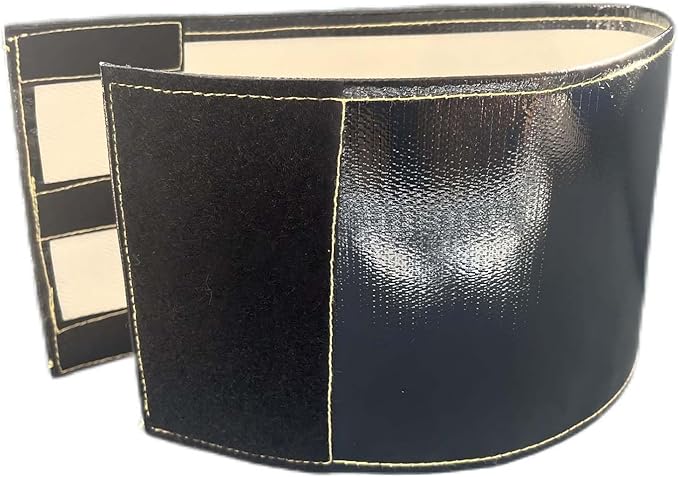 Xinhan (Silver,Black) Aluminum and Fiberglasss Heat Shielding Universal Starter Heat Shield 7 X 24in and 5.5 x 17in Wrap Self Attaching (Black, 7IN x 24IN)