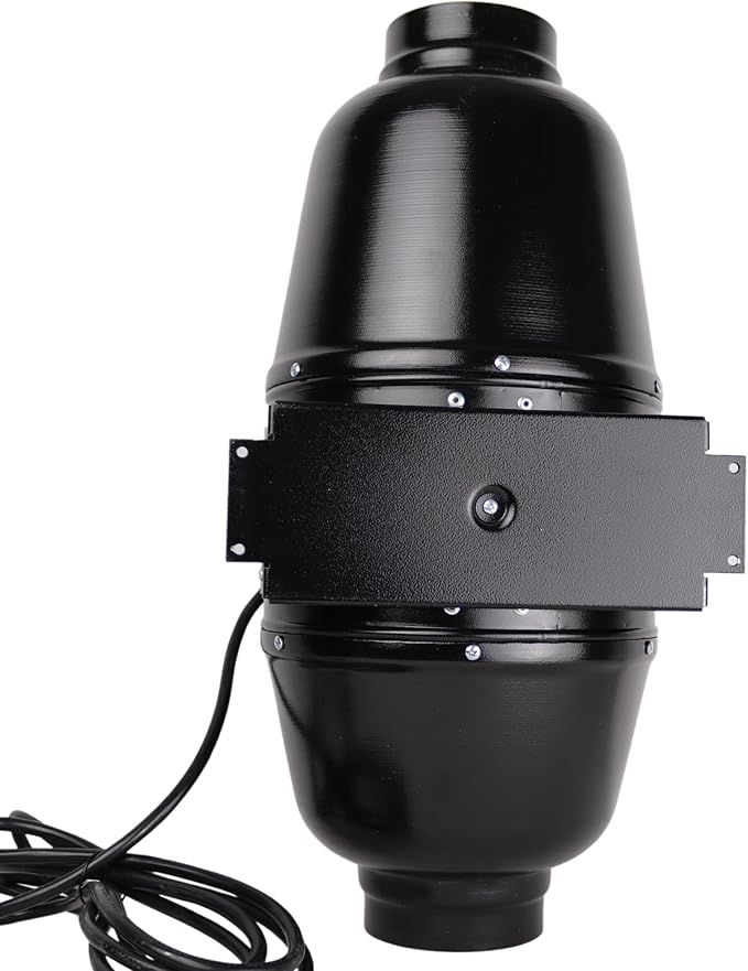 VENTS-US TT Silent M 100 - Metal Mixed Flow Booster Fan for High Static Pressure Applications, up to 128 CFM - Booster Ventilation Fan for 4 Inch Duct
