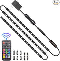 HitLights LED Strip Lights 3 Pre-Cut 12Inch/36Inch LED Light Strip Flexible Color Changing 5050 LED Accent Kit with RF Remote, Power Supply, and Connectors for TV, Home, DIY Decoration