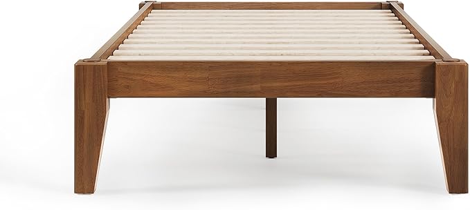 Thor Premium Solid Wood Bed Frame Twin XL, Platform Bed, Japanese Joinery Bed Frame, Wood Slat Support, No Box Spring Needed, Easy Assembly, Minimalist & Modern Style (Walnut)