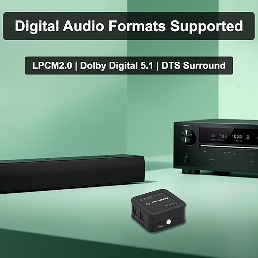 J-Tech Digital Toslink Optical Splitter 1 in 3 Out for TV, Toslink Splitter 1x3 Audio Splitter Supports LPCM2.0, Digital 5.1 Audio for Soundbar AV Receiver Gaming Console [JTD-SP0103]