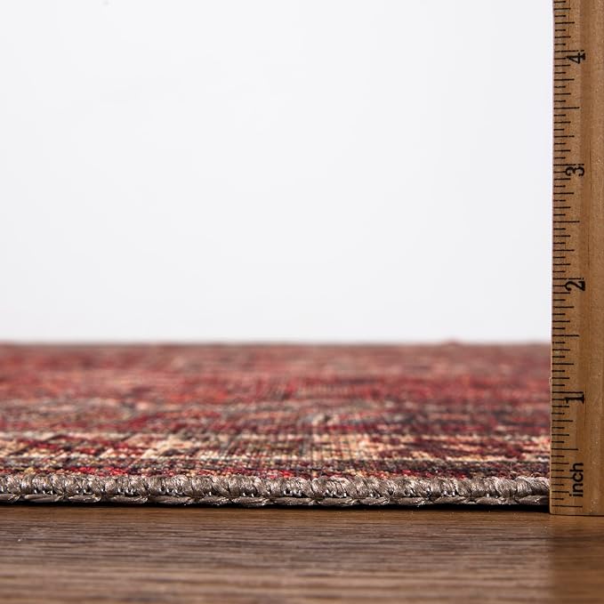 Keen Home Design 2x10 Rug - Machine Washable Runner Rug with Non-Slip Backing, Ideal for Hallway, Entryway, Kitchen, Laundry Room - Vintage, Easy Clean, Durable, Low Pile - (2'6" x 10')