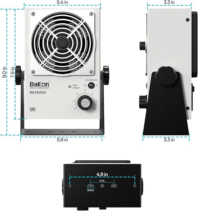 BK5600S Anti-Static Ion Fan, Ion Electric Fan, Static Eliminator, Electronic Manufacturing Maintenance, Scientific Research Laboratory, Chip Packaging To Eliminate Static Electricity (2024-BK5600S)