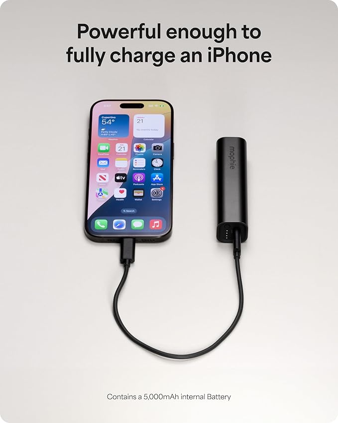 Mophie Powerstation Fast 5,000mAh Power Bank | Fast and Portable | 20W, Single-Device