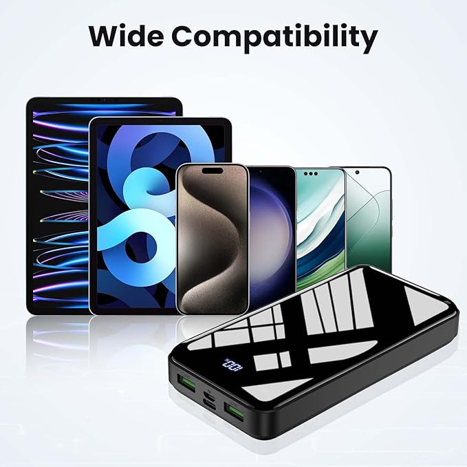 LOOPEAK Portable Charger Power Bank 27000mAh, 22.5W Fast Charging USB C External Battery Pack, 3 Outputs & 2 Inputs, LED Display, Battery Cell Phone Bank for iPhone 17/16/15, Samsung Galaxy, Android