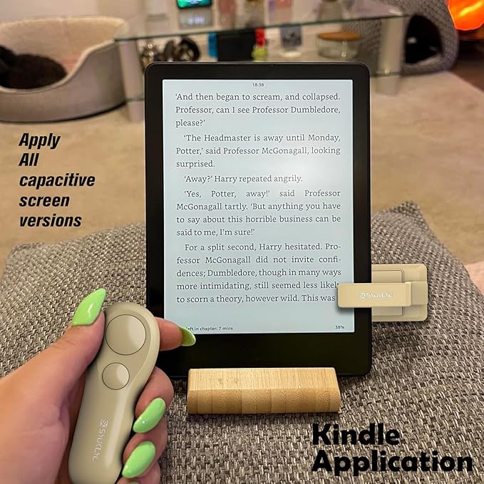 SK SYUKUYU RF Remote Control Page Turner for Kindle Reading Ipad Surface Comics, iPhone Android Tablets Reading Novels Taking Photos(Light Brown)