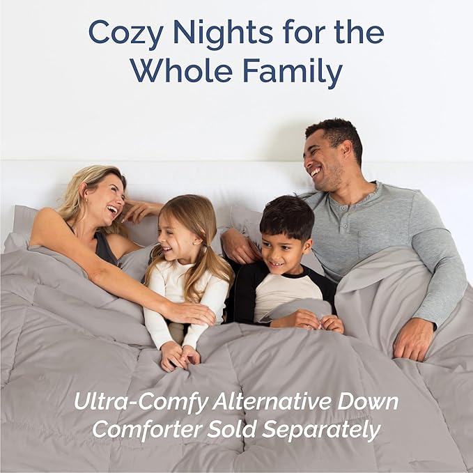 Queen 6 Piece Sheet Set - Cooling, Comfy & Breathable - Hotel Luxury Bedding, Includes Fitted Sheet for Women, Men, Kids & Teens - 1 Flat, 1 Fitted Sheet, 4 Pillowcases with Deep Pockets - Light Grey