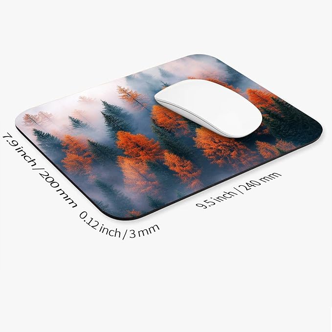 Armanza Square Mouse Pad Forests,Personalized Premium-Textured Custom Mouse Mat Design,Washable Mousepad Lycra Cloth,Non-Slip Rubber Base Computer Mouse Pads for Wireless Mouse