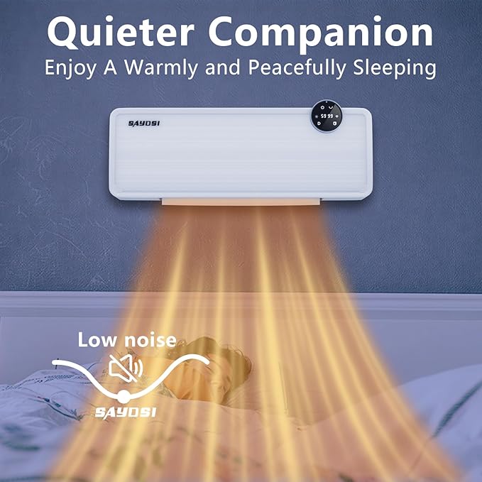 Wall Heater,SAYDSI 1500W Indoor Electric Space Heater for bedroom home room space Up to 1000 sq. ft